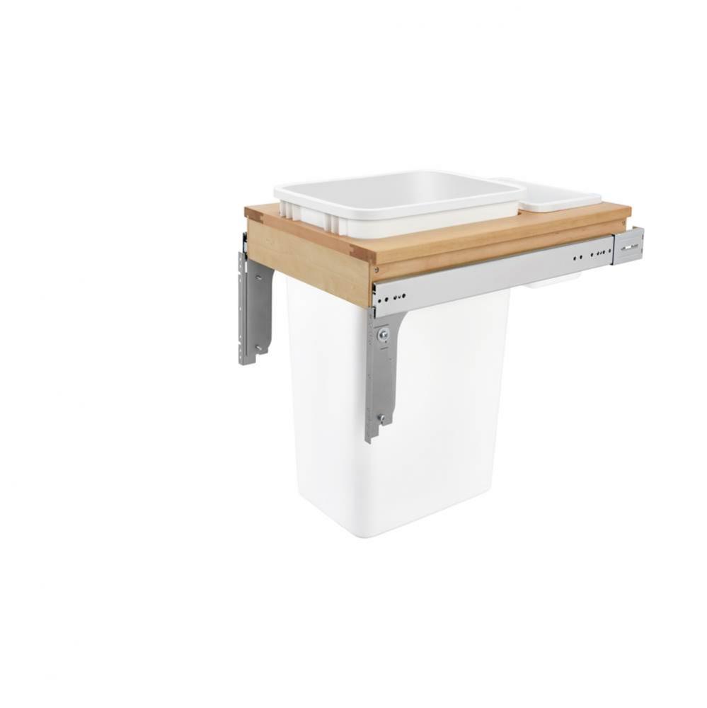 Wood Top Mount Pull Out Double Trash/Waste Container For Full Height Cabinets