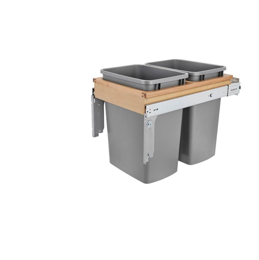 Wood Top Mount Pull Out Trash/Waste Container w/Soft Close