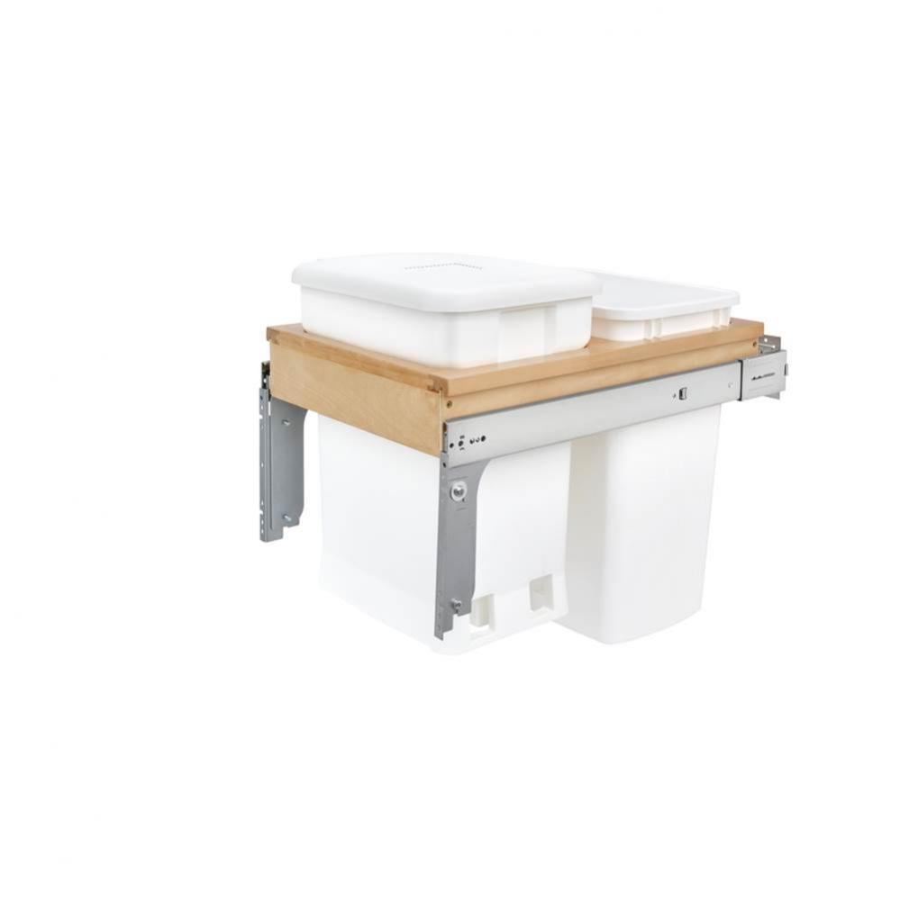 Wood Top Mount Pull Out Trash/Waste and Compost Container