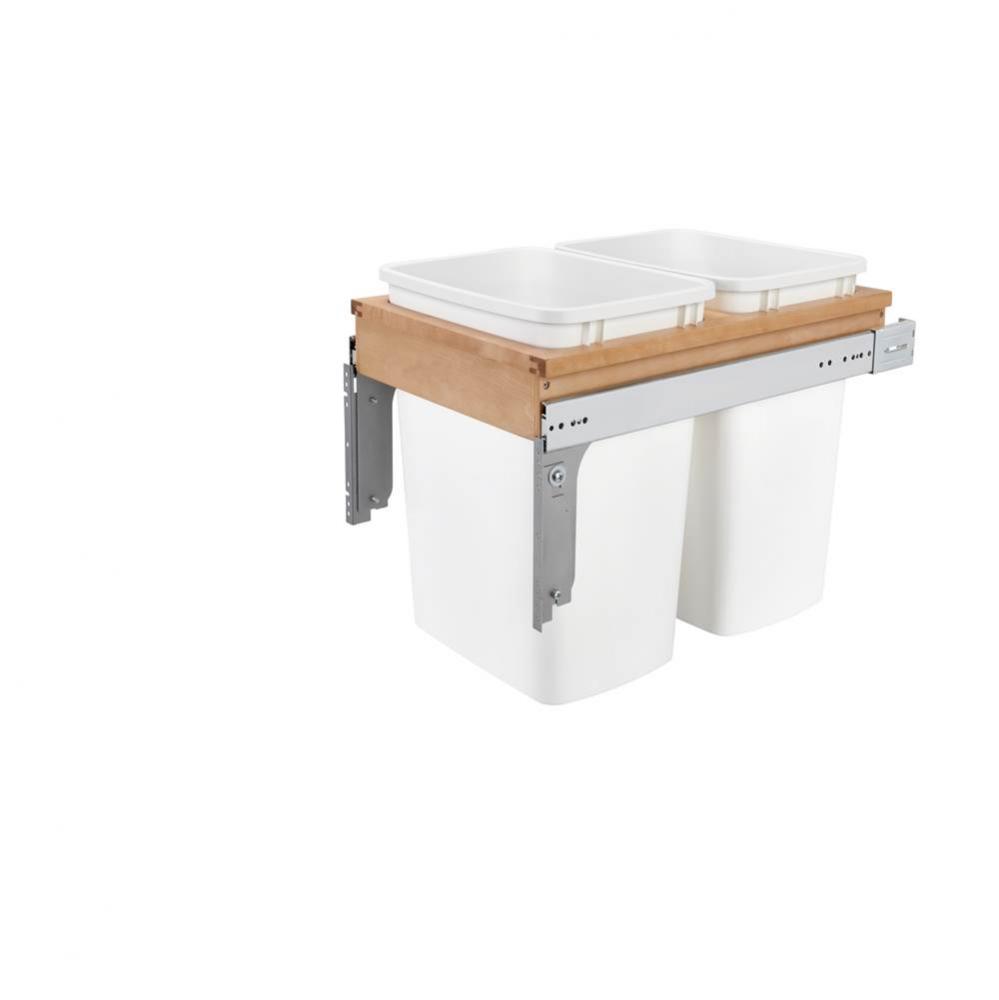 Wood Top Mount Pull Out Double Trash/Waste Containers