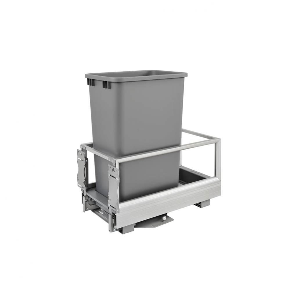 Aluminum Pull Out Trash/Waste Container for Full Height Cabinet with Soft Open/Close