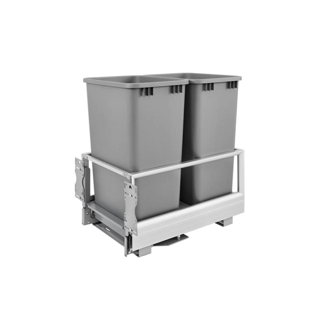 Aluminum Pull Out Trash/Waste Container for Full Height Cabinet with Soft Open/Close