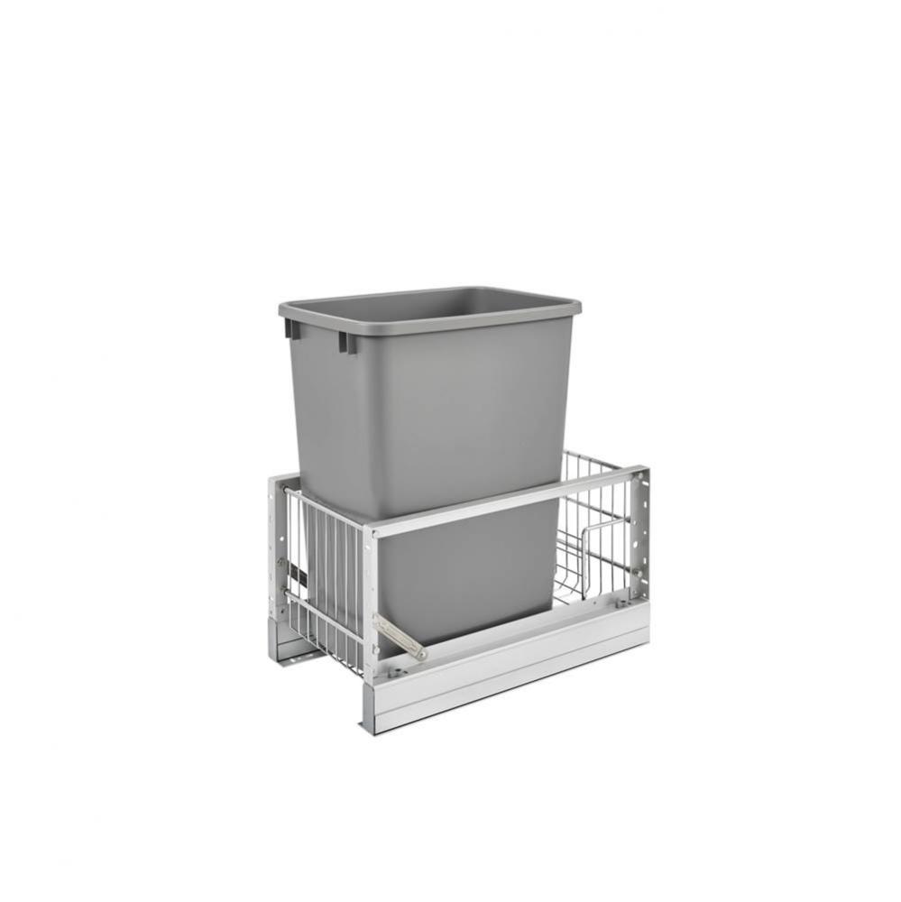 Aluminum Pull Out Trash/Waste Container w/Soft Close w/Reduced Depth