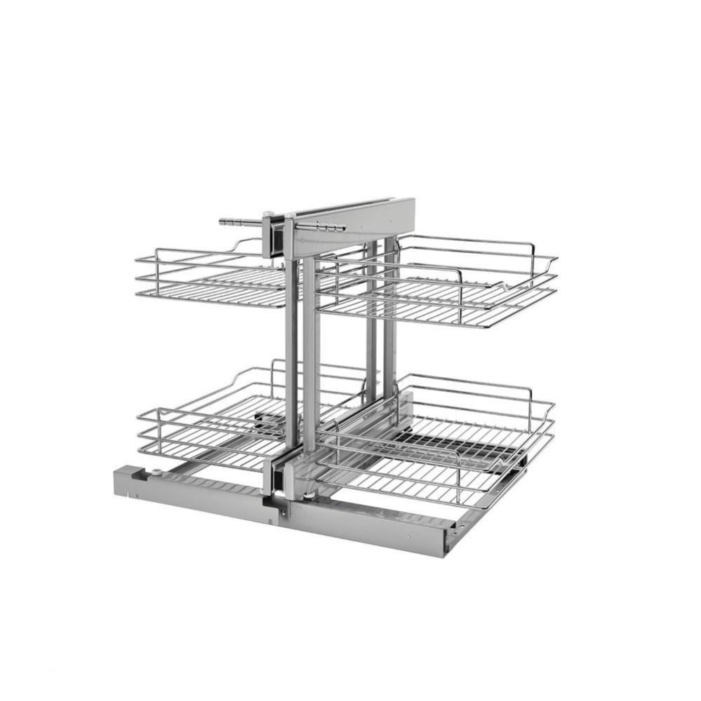 Steel 2-Tier Pull Out Organizer for Blind Corner Cabinets w/Soft Close