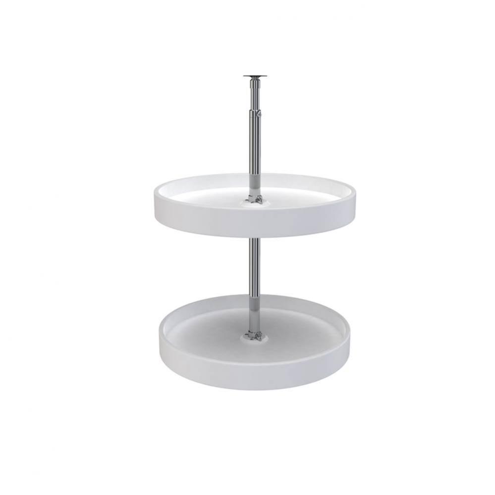 Polymer Full-Circle 2-Shelf Lazy Susan w/Dependent Hardware for Corner Wall Cabinets