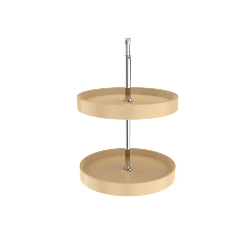 Polymer Full-Circle 2-Shelf Lazy Susan w/Dependent Hardware for Corner Wall Cabinets
