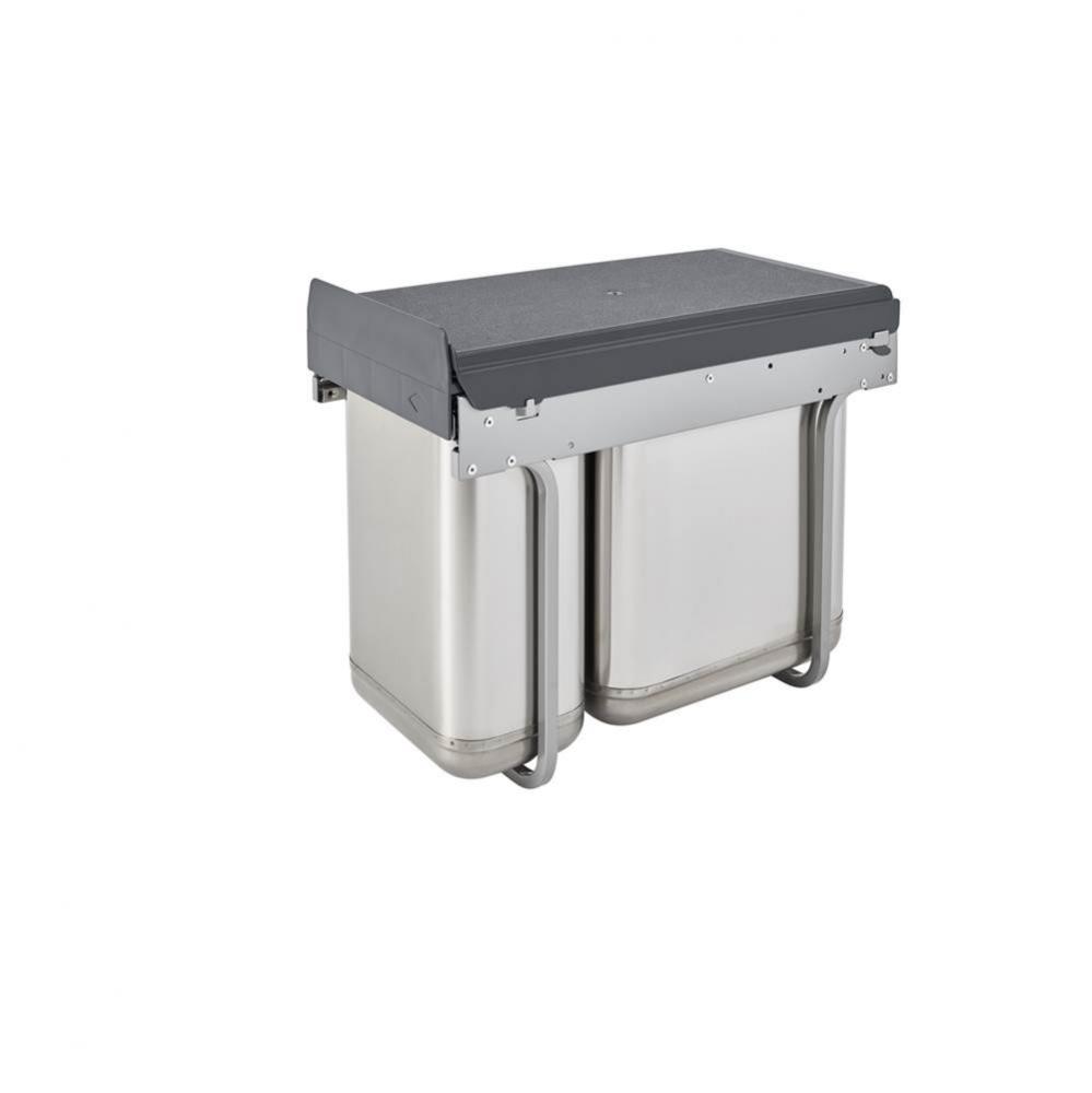 Stainless Steel Undersink Double Waste Container