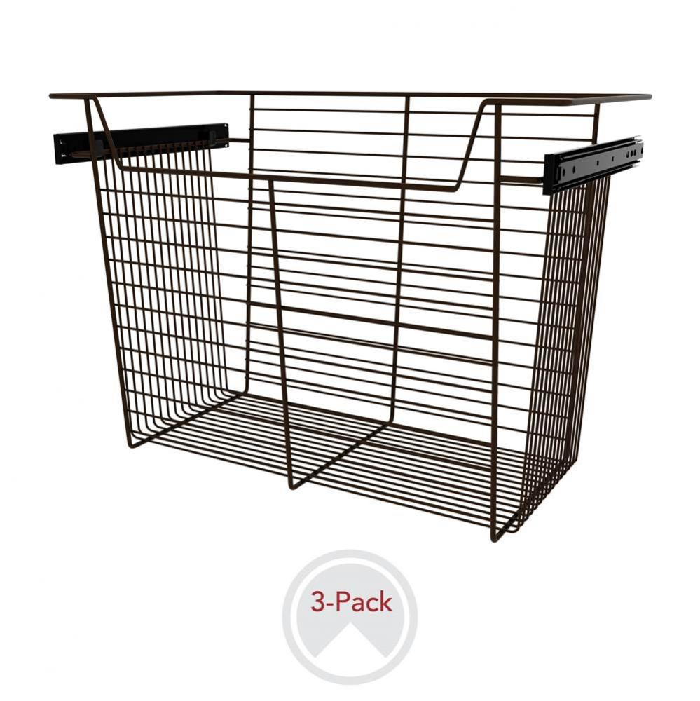 24'' W Closet Baskets for Custom Closet Systems (3-pack)