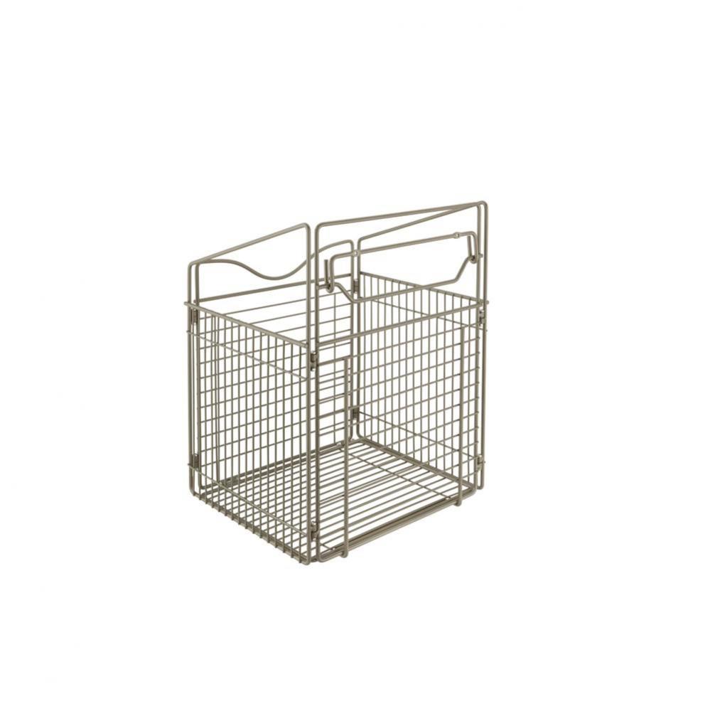 16 in Satin Nickel Tilt Out Hamper Basket