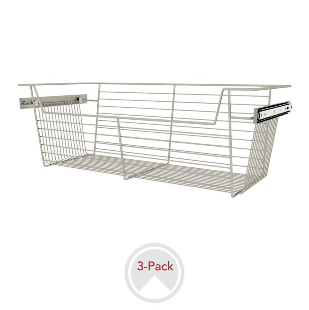 30'' W Closet Baskets for Custom Closet Systems (3-pack)