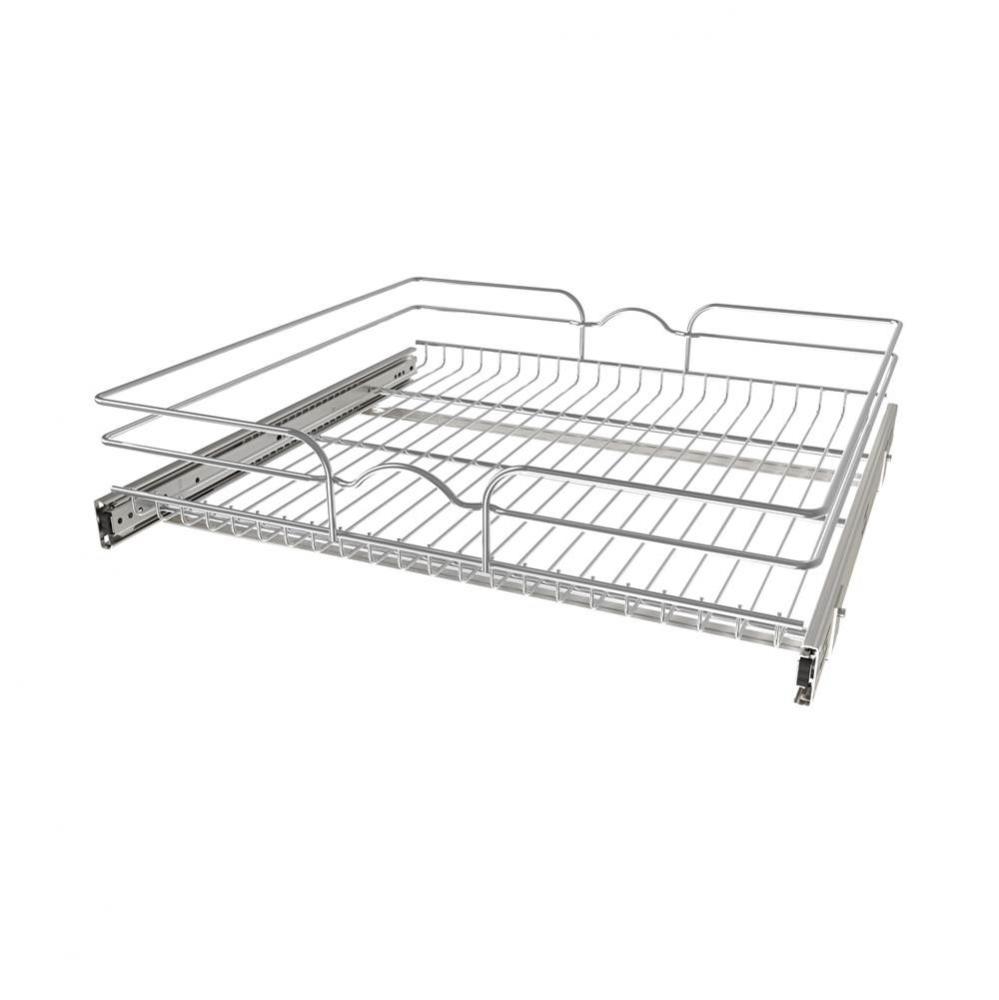 Single Tier Bottom Mount Pull Out Steel Wire Organizer