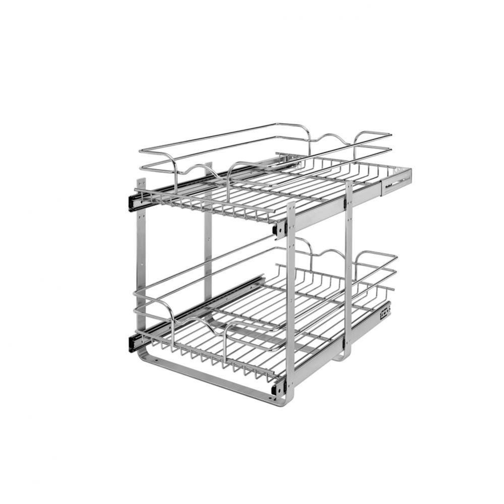 Two-Tier Bottom Mount Pull Out Steel Wire Organizer