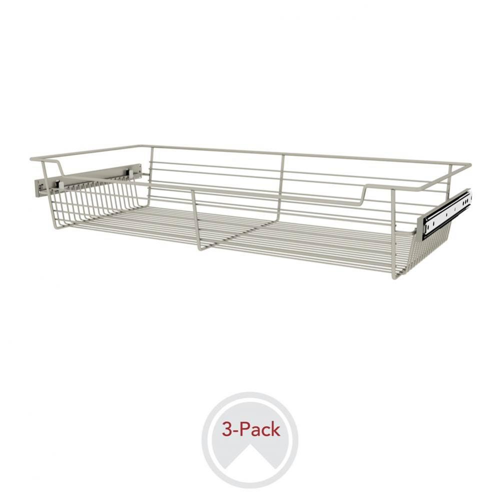 30'' W Closet Baskets for Custom Closet Systems (3-pack)