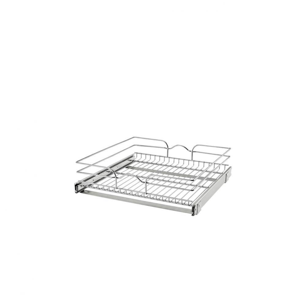 Single Tier Bottom Mount Pull Out Steel Wire Organizer