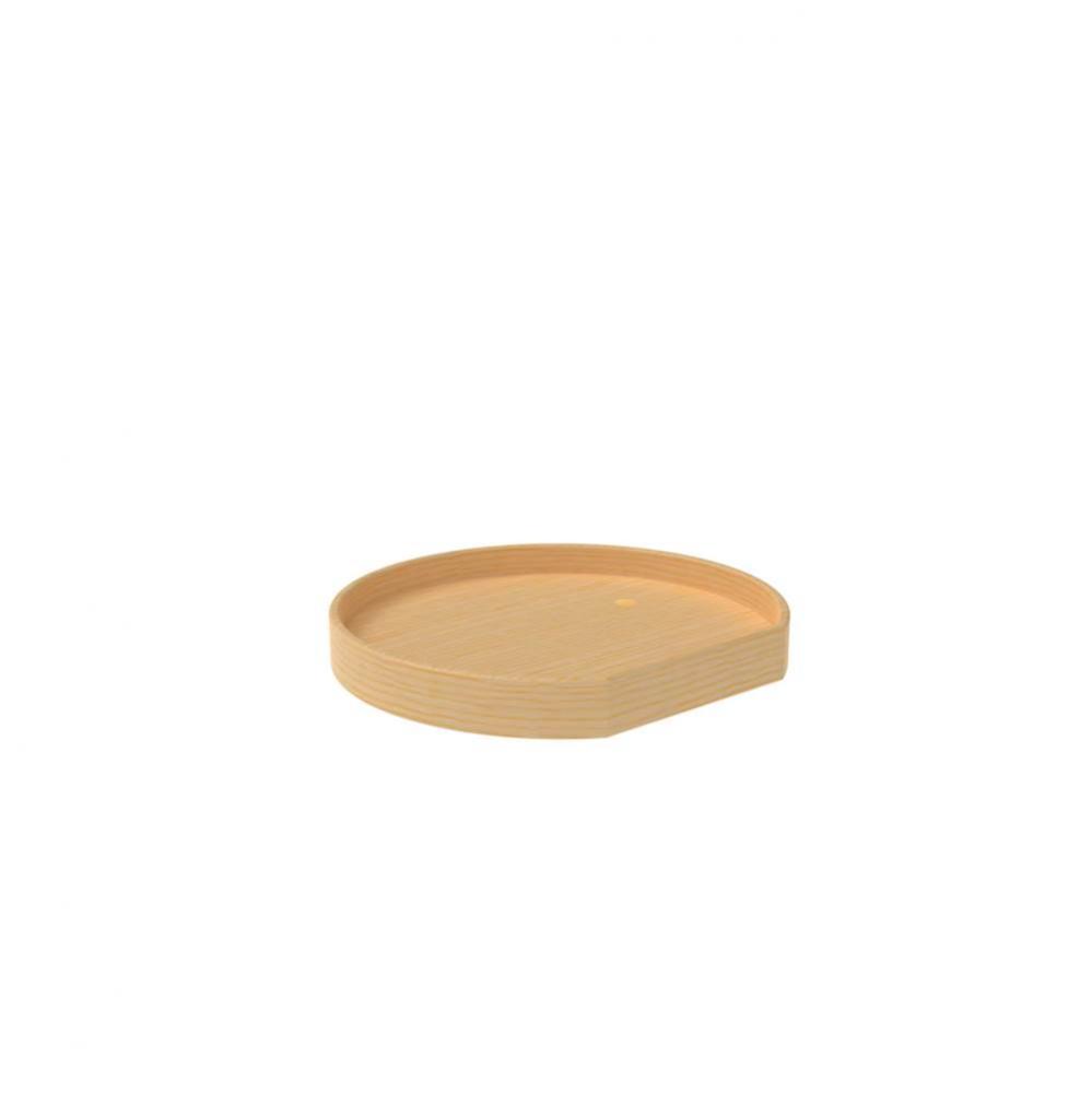 Natural Wood D-Shape Lazy Susan for Corner Wall Cabinets w/Swivel Bearing