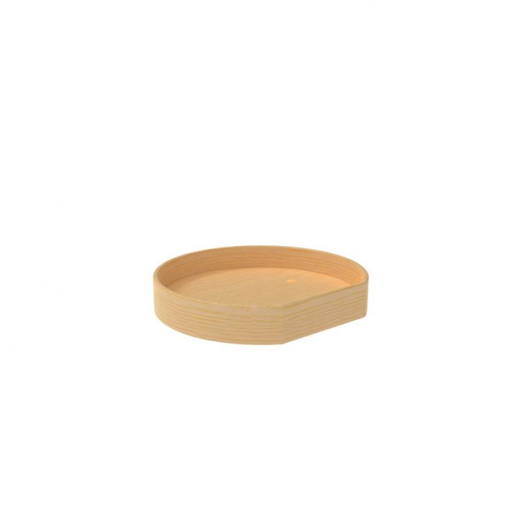 Natural Wood Tall D-Shape Lazy Susan for Corner Wall Cabinets w/Swivel Bearing