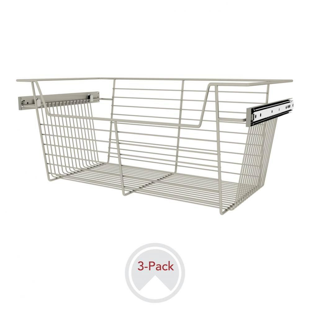 24'' W Closet Baskets for Custom Closet Systems (3-pack)