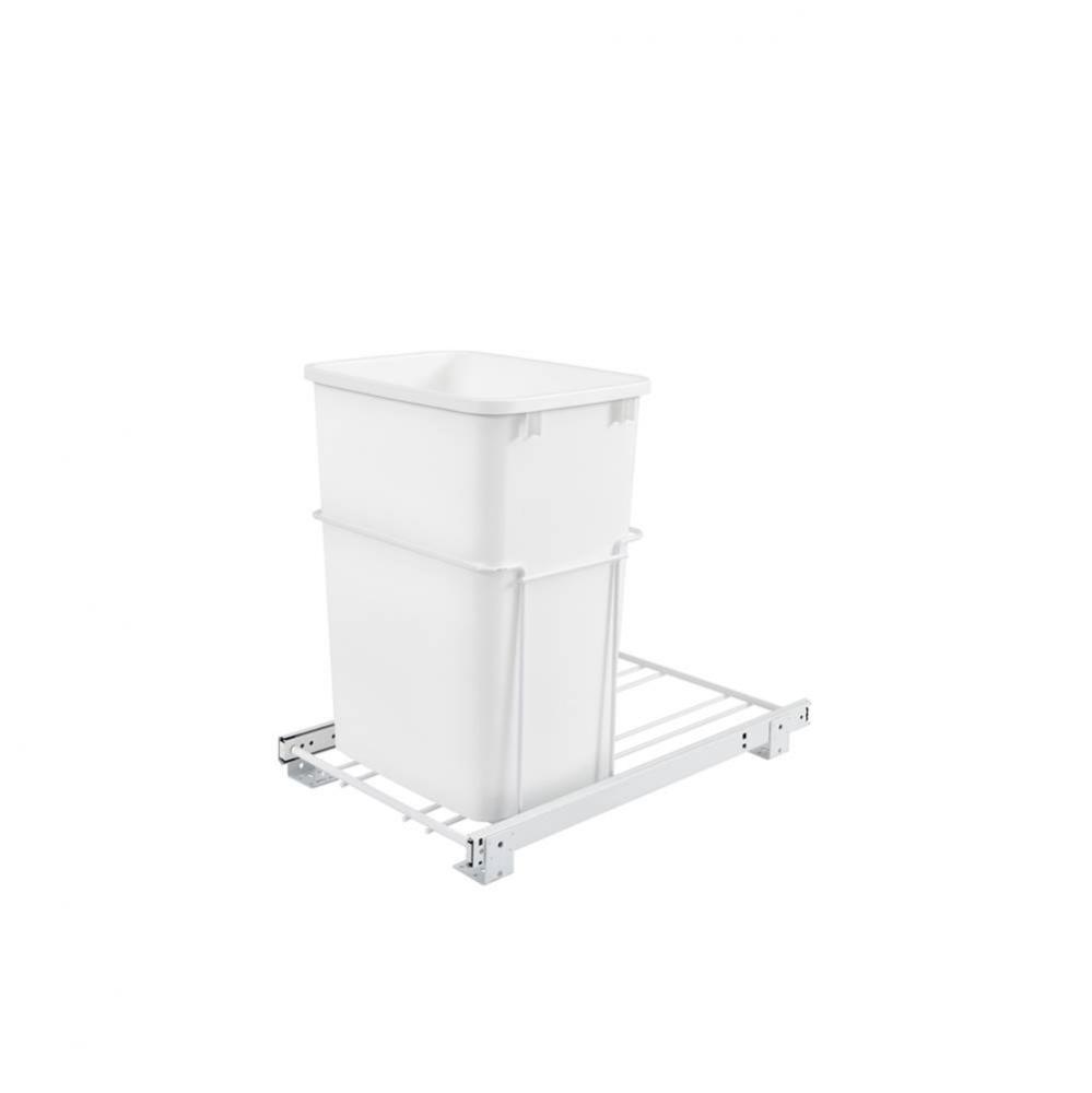 White Steel Pull Out Waste/Trash Container
