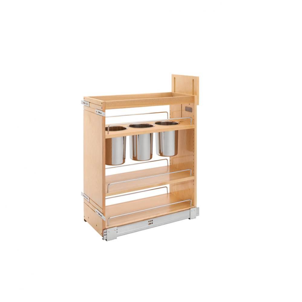 Wood Base Cabinet Utility Pull Out Organizer w/Soft Close