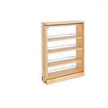 Rev-A-Shelf 432-BFBBSC-6C - Wood Base Filler Pull Out Organizer for New Kitchen Applications w/ BB Soft Close