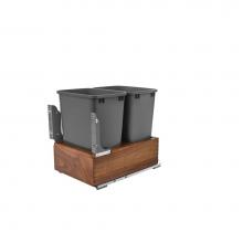 Rev-A-Shelf 4WC-WN-2150DM2-SC - Walnut Bottom Mount Pull Out Waste/Trash Container
