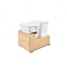 Rev-A-Shelf 4WCSC-1835CKWH-2 - Wood Pull Out Trash/Waste and Compost Container w/Soft Close