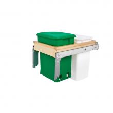 Rev-A-Shelf 4WCTM-18CKGRSCDM2 - Wood Top Mount Pull Out Trash/Waste and Compost Container