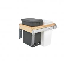 Rev-A-Shelf 4WCTM-18CKOGSCDM2 - Wood Top Mount Pull Out Trash/Waste and Compost Container