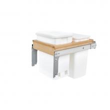 Rev-A-Shelf 4WCTM-18CKWHSCDM2 - Wood Top Mount Pull Out Trash/Waste and Compost Container