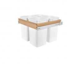 Rev-A-Shelf 4WCTM-27-4-597-FL - Wood Top Mount Pull Out Quad Trash/Waste Container