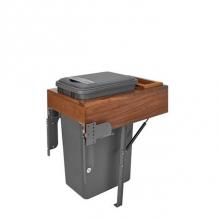 Rev-A-Shelf 4WCTM-WNRM-1850DM-1 - Walnut Top Mount Pull Out Trash/Waste Container w/Soft Close/Open