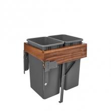 Rev-A-Shelf 4WCTM-WNRM-2150DM-2 - Walnut Top Mount Pull Out Trash/Waste Container w/Soft Close/Open