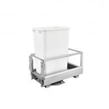 Rev-A-Shelf 5149-1550DM-111 - Aluminum Pull Out Trash/Waste Container for Full Height Cabinet with Soft Open/Close