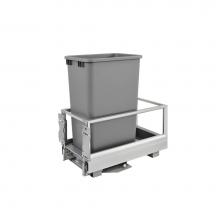 Rev-A-Shelf 5149-1550DM-117 - Aluminum Pull Out Trash/Waste Container for Full Height Cabinet with Soft Open/Close