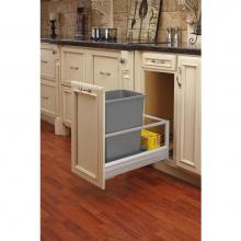 Rev-A-Shelf 5149-15DM-117 - Aluminum Pull Out Trash/Waste Container with Soft Open/Close