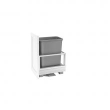 Rev-A-Shelf 5149-15DM18-117 - Aluminum Pull Out Trash/Waste Container with Soft Open/Close for Reduced Depths