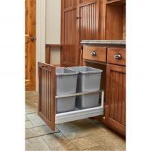Rev-A-Shelf 5149-18DM-217 - Aluminum Pull Out Trash/Waste Container with Soft Open/Close