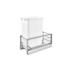 Rev-A-Shelf 5349-1550DM-1 - Aluminum Pull Out Trash/Waste Container for Full Height Cabinets w/Soft Close