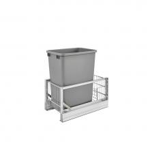 Rev-A-Shelf 5349-15DM18-117 - Aluminum Pull Out Trash/Waste Container w/Soft Close w/Reduced Depth
