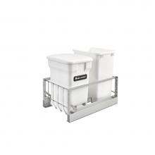 Rev-A-Shelf 5349-18CKWH-2 - Aluminum Pull Out Trash/Waste and Compost Container w/Soft Close