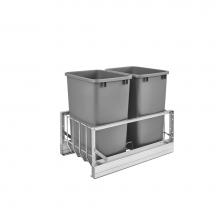 Rev-A-Shelf 5349-18DM-217 - Aluminum Pull Out Double Trash/Waste Container w/Soft Close