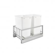 Rev-A-Shelf 5349-18DM-2 - Aluminum Pull Out Double Trash/Waste Container w/Soft Close