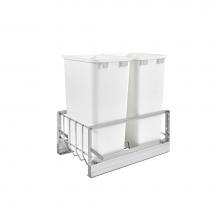 Rev-A-Shelf 5349-2150DM-2 - Aluminum Pull Out Double Trash/Waste Container for Full Height Cabinets w/Soft Close