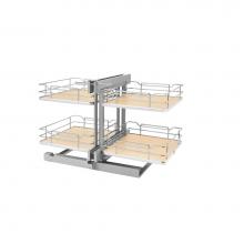 Rev-A-Shelf 53PSP-18SC-MP - Steel 2-Tier Pull Out Solid Bottom Organizer for Blind Corner Cabinets w/Soft Close