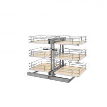 Rev-A-Shelf 53PSP3-18SC-MP - Steel 3-Tier Pull Out Solid Bottom Organizer for Blind Corner Cabinets w/Soft Close