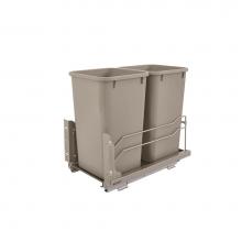 Rev-A-Shelf 53WC-1527SCDM-212 - Steel Bottom Mount Double Pull Out Waste/Trash Container w/Soft Close