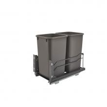 Rev-A-Shelf 53WC-1527SCDM-213 - Steel Bottom Mount Double Pull Out Waste/Trash Container w/Soft Close