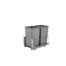 Rev-A-Shelf 53WC-1527SCDM-217 - Steel Bottom Mount Double Pull Out Waste/Trash Container w/Soft Close