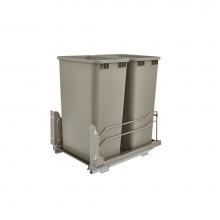 Rev-A-Shelf 53WC-2150SCDM-212 - Steel Bottom Mount Double Pull Out Waste/Trash Container for Full Height Cabinets w/Soft Close