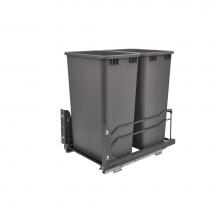 Rev-A-Shelf 53WC-2150SCDM-213 - Steel Bottom Mount Double Pull Out Waste/Trash Container for Full Height Cabinets w/Soft Close